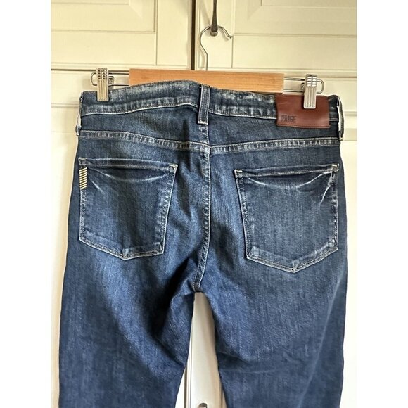 Paige Jeans Womens 28 Straight Leg Denim Dark Wash Ankle Length Mid Rise - Picture 5 of 11